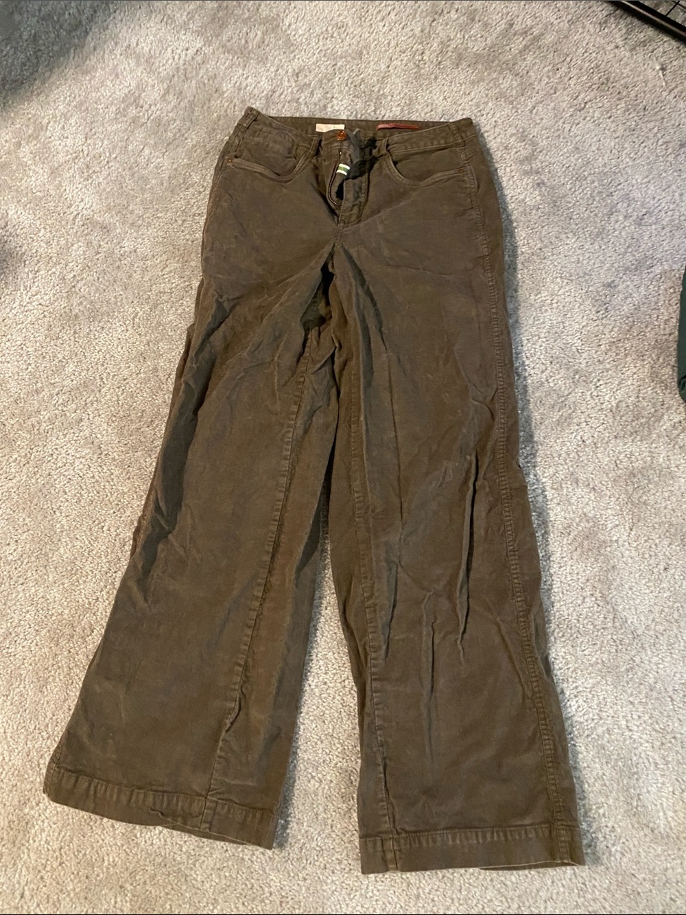 Anthropologie Pilcro Women’s Corduroy Wide-Leg Pants in Brown